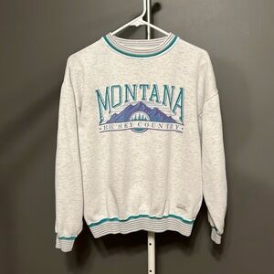 VINTAGE 90s Montana Big Sky Country Crewneck Sweatshirt S Gear For Sports